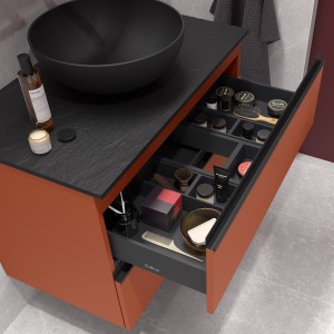 Meuble de salle de bains 2 tiroirs SPIRIT  800 TERRACOTA - SALGAR 103478