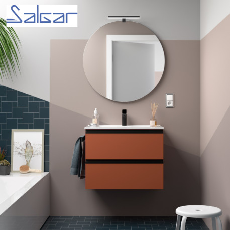 Meuble de salle de bains 2 tiroirs SPIRIT 700 TERRACOTA - SALGAR 103477