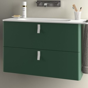 Meuble de salle de bains 2 tiroirs UNIIQ 800 Royal Green - SALGAR 96641