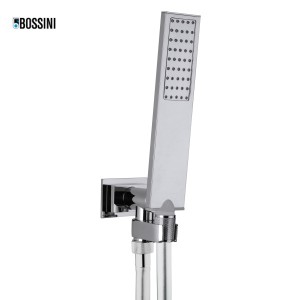 Ensemble encastré avec support orientable, douchette et flexible FLAT-ONE Chromé - BOSSINI C13011C030