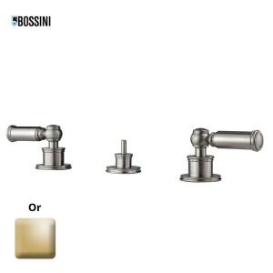 Ensemble mélangeur 3 pièces pour bidet avec vidage 1"1/4 LIBERTY LINE or - BOSSINI Z001403021