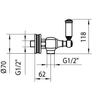 Mélangeur de douche mural 1/2" LIBERTY LINE or - BOSSINI Z001101021
