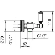 Mélangeur de douche mural 1/2" LIBERTY LINE bronze - BOSSINI Z001101022