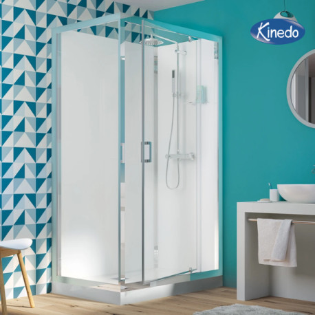 Cabine à porte pivotante receveur bas 100X80 Eden rectangulaire - KINEDO CA826