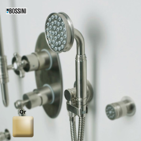 Ensemble sortie murale avec support orientable, flexible 150, douchette Liberty-Gom Or - Bossini C17001C021