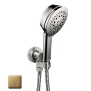 Ensemble sortie murale avec support orientable, flexible 150, douchette CLASSIC 3 jets Bronze - Bossini C17003C022