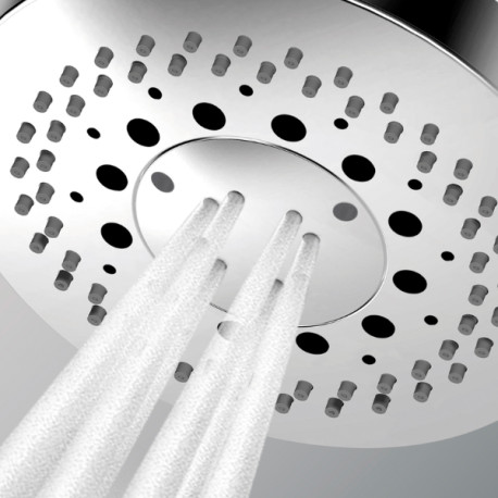 Ensemble sortie murale avec support orientable, flexible 150, douchette CLASSIC 3 jets  Nickel satiné - Bossini C17003C094