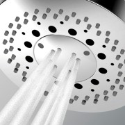 Ensemble sortie murale avec support orientable, flexible 150, douchette CLASSIC 3 jets  Nickel brillant - Bossini C17003C095