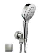 Ensemble sortie murale avec support orientable, flexible 150, douchette CLASSIC Nickel satiné - Bossini C17002C094