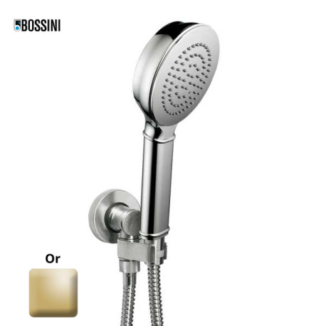Ensemble sortie murale avec support orientable, flexible 150, douchette CLASSIC Or - Bossini C17002C021
