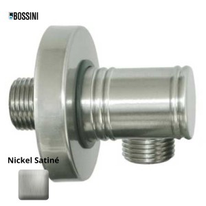 Raccord mural avec rosace 1/2"M NPT Liberty Nickel satiné - Bossini V00223094