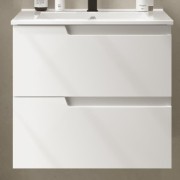 Meuble de salle de bains 2 tiroirs Vima 600 White Satin - SALGAR 111727