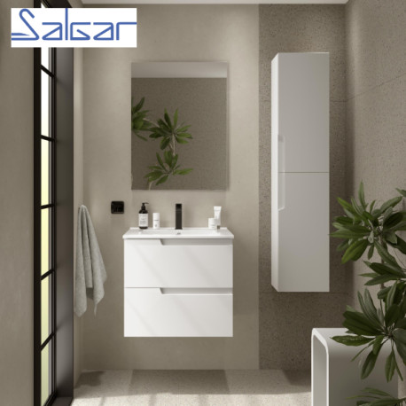 Meuble de salle de bains 2 tiroirs Vima 600 White Satin - SALGAR 111727