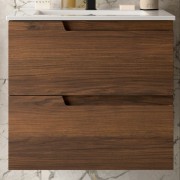 Meuble de salle de bains 2 tiroirs Vima 600 Noyer Maya - SALGAR 113483