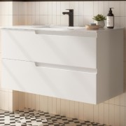 Meuble de salle de bains 2 tiroirs Vima 1000 White Satin - SALGAR 111731