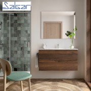 Meuble de salle de bains 2 tiroirs Vima 1000 Noyer Maya - SALGAR 113485