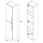Colonne suspendue 2 portes Vima Noyer Maya - SALGAR 113486