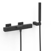 Ensemble douche bain-douche thermostatique Noir mat - TRES 19017469NM
