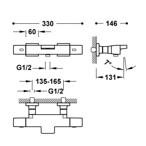 Ensemble douche bain-douche thermostatique Blanc mat - TRES 19017469BM