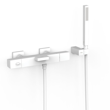 Ensemble douche bain-douche thermostatique Blanc mat - TRES 19017469BM