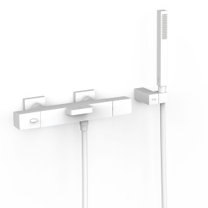 Ensemble douche bain-douche thermostatique Blanc mat - TRES 19017469BM