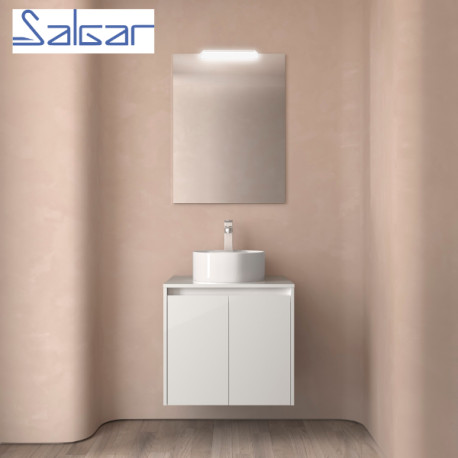 Meuble de salle de bains 2 portes NOJA 600 white gloss - SALGAR 104253