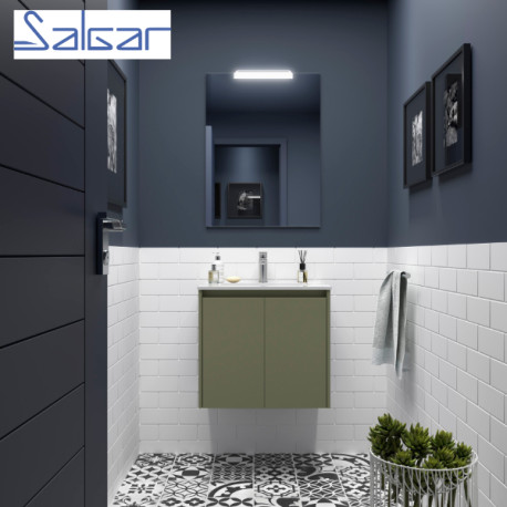 Meuble de salle de bains 2 portes NOJA 600 Green satin - SALGAR 104267