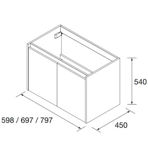 Meuble de salle de bains 2 portes NOJA 600 Chêne naturel - SALGAR 104269