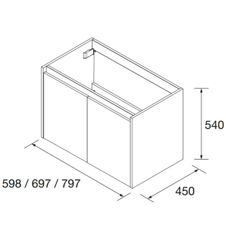Meuble de salle de bains 2 portes NOJA 700 White satin - SALGAR 104273