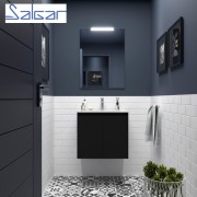 Meuble de salle de bains 2 portes NOJA 700 Black satin - SALGAR 104274