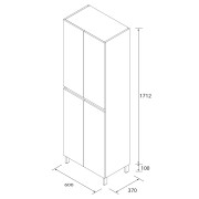 Colonne Infinity 60X181X24 4 Portes Chêne Naturel - SALGAR 112584