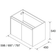 Meuble de salle de bains 2 portes NOJA 700 Chêne naturel - SALGAR 104278