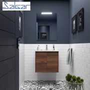 Meuble de salle de bains 2 portes NOJA 700 Noyer maya - SALGAR 104280