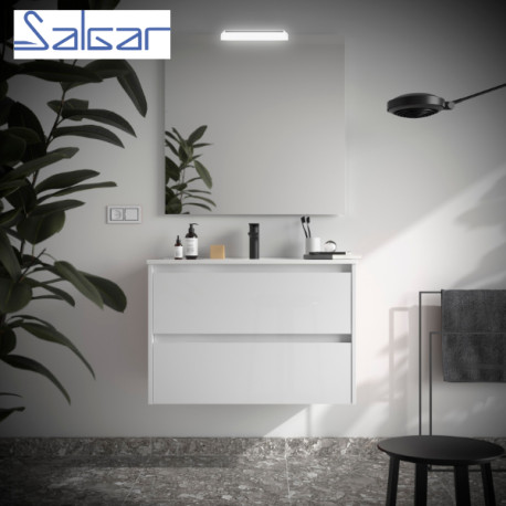 Meuble de salle de bains 2 portes NOJA 800 White gloss - SALGAR 104281