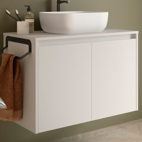 Meuble de salle de bains 2 portes NOJA 800 White satin - SALGAR 104282