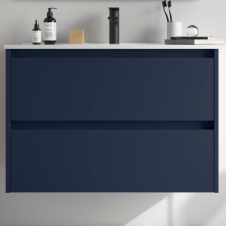Meuble de salle de bains 2 portes NOJA 800 Blue satin - SALGAR 104284