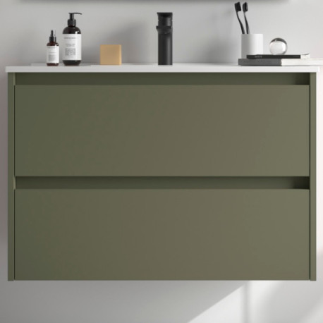 Meuble de salle de bains 2 portes NOJA 800 Green satin - SALGAR 104285