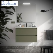 Meuble de salle de bains 2 portes NOJA 800 Green satin - SALGAR 104285