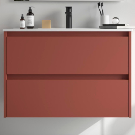 Meuble de salle de bains 2 portes NOJA 800 Red satin - SALGAR 104286