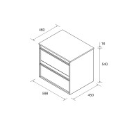 Meuble salle de bains 60cm 2 tiroirs Noyer Maya ATTILA - SALGAR 104945