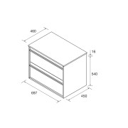 Meuble salle de bains 70cm 2 tiroirs Green Satin ATTILA - SALGAR 104949