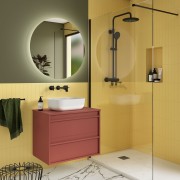 Meuble salle de bains 70cm 2 tiroirs Red Satin ATTILA - SALGAR 104950