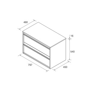 Meuble salle de bains 80cm 2 tiroirs Green Satin ATTILA - SALGAR 104957