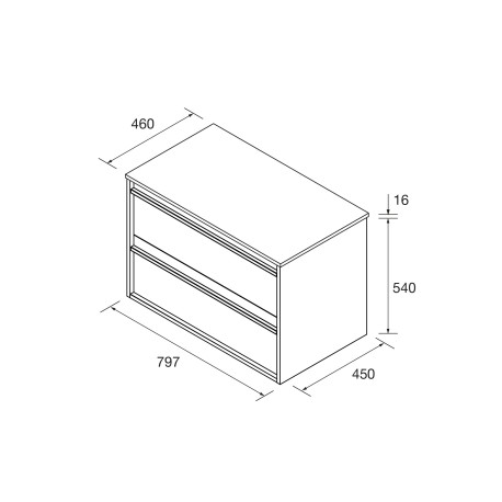 Meuble salle de bains 80cm 2 tiroirs Chêne Africain ATTILA - SALGAR 104960