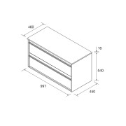 Meuble salle de bains 100cm 2 tiroirs Black Satin ATTILA - SALGAR 104965