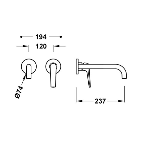 Façade mitigeur lavabo Chrome - TRES 28130022