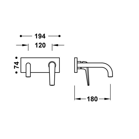 Façade mitigeur lavabo Acier - TRES 28130023AC