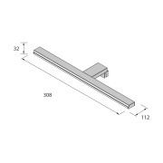 Applique PANDORA 308 noir luminaire led IP 44 - SALGAR 97177