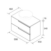 Meuble salle de bain 60cm 2 Tiroirs White Satin VIMA avec Plan de toilette - SALGAR 111804