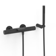 Robinet thermostatique mural pour baignoire et douche Noir mat - TRES 19017428NM